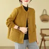 Women's Trench Coats 2024 Arrival Autumn Winter Korean Style Women Long Sleeve O-neck Coat Thickening Warmth Single Breasted Cotton Parker