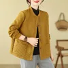 Trench da donna 2024 Arrivo Autunno Inverno Stile coreano Donna Manica lunga O-Collo Cappotto Ispessimento Calore Monopetto Cotone Parker