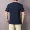 Designerauswahl, kurzärmliges Herren-POLO-Shirt mit Umlegekragen und gesticktem Muster, reine Baumwolle für Komfort