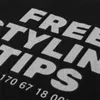 Men's T-Shirts 23SS FREE STYLING TIPS T Shirt Men Women Black Damaged Tee Top Oversize Short Sleeve J240322