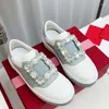 Freizeitschuhe Little White Damen Größe 35-40 Frühling Herbst Echtes Leder Plateau Sneakers Nieten Tennis Flats Kristall Designer