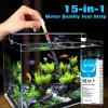 Testing 100pcs 15in1 Drinking Water Test Strip PH Bromine Nitrate Water Quality Test Water Quality Test Strip For Aquarium Fish Tank