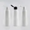 Botellas de almacenamiento 50x100ml 150ml 200ml 250ml Cosmético blanco PET Plástico con tapa abatible Jabón líquido Gel de ducha Contenedor de loción