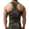 Clever-Menmode Quick Dry Men Tank Top undertröja ärmlös skjorta Fitness Camouflage Singlet Bodybuilding Vest Elastic Clothing 240322