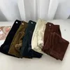 Damesbroek Capris Retro Corduroy broek met hoge taille Dameslente en herfst Rechte schouderbanden Volledige lengte broek Koreaanse modetas Volledig afgestemd op zwart