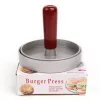 Yuvarlak şekil hamburger pres mutfak aleti ahşap sap yapışmaz burger üreticisi hamburger kalıp alüminyum alaşım eti sığır eti barbekü ızgarası jy0398 zz