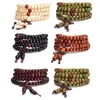 Braccialetti con ciondoli 6mm Buddista Legno di sandalo naturale Buddha Meditazione Legno Preghiera Perlina Bracciale Mala Donna Uomo Perline Braccialetti Decorazione appesa