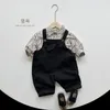 Vårbarn förlorar överaller baby flickor ärmlös jumpsuit småbarn pojkar solida mångsidiga rembyxor barn casual byxor 240307