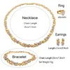 Ketting Oorbellen Set Luxe Feest Hart Accessoires Meisjes Ring Armband Verjaardagscadeaus 18K Vergulde Vrouw Delicate Sieraden