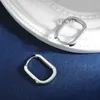 TBCYD 2mm Oval Hoop Earrings For Women Passed Diamond Tester 925 Sterling Silver Lab Ear Buckles Fine Jewelry 240228