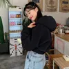 Cropped Hoodies Dames Kawaii Kleding Baggy S-3XL Capuchon Meisjesachtig Gewoon Zip-up Pure Koreaanse Mode Streetwear Tieners College Sweet 240313