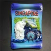 Magneti per il frigorifero Frigorifero Magnetico Souvenir Viaggio mondiale Souvenir Singapore Resina Adesivo refrigerante Adesivo magnetico Decorazione della casa Regalo Y240322