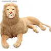 Bambole di peluche 110 cm -32 cm Cuscino sdraiato Grande leone Simulazione statica Giocattolo animale Peluche Leone Bambola Giocattolo per bambini Regalo Pp Cotone Q240322