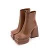 Buty Simloveyo Ladies Mid Calf Boots Square Tose Obcasy 14,5 cm Platforma 5cm Solid Plus Size 3443 Zwięzie datowanie S4150