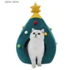 Lits pour chats Meubles Lit pour chat pour animaux de compagnie Noël Lit pour animaux de compagnie confortable Arbre de Noël Hiver Chaud Nid pour animaux de compagnie Tapis de maison pour chat Lit pour chien Y240322