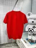 Luxo Mens Designer Camiseta Preto Vermelho Letra impressa camisas de manga curta Marca de Moda Designer Top Tees Tamanho Asiático S-XXL