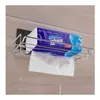 Porte-serviettes en papier Porte-serviettes en acier inoxydable Poinçonnage Support de rangement Cuisine Tissu Toilette Suspendu Drop Livraison Maison Jardin Housekee Organizati Otid1