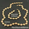 Collana Orecchini Set Moda Link Bracciale in acciaio inossidabile color oro Semplice per donna Uomo SCAZBOCG