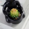 Dekorativa blommor Succulents växter konstgjorda krukor 3 st små i keramisk pottröneri för badrum