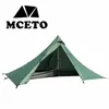 Tents and Shelters 1 Person Ultralight Hiking Camping Tents Backpacking Pyramid Tent Portable Dual Layer Rainproof Rodless Pyramid 4 Season Tent 240322