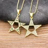 Pendentif Colliers Mode Charm Star Top Qualité Cuivre Zircon Collier Hip Hop Or Couleur Chaîne Bijoux Pour Femmes Fête Cadeau De Mariage