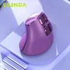 SEENDA Ergonomic Mouse Rechargeable Bluetooth 50 30 24g USB Wireless Vertical for Mac Windows Computers Purple Mice 240309