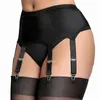 Jarretières Lingerie Sexy 6 boucles réglables en métal Transparent porte-jarretelles femmes maille jarretelle grande taille Ling