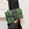 Mağaza Toptan Tasarımcı Çantaları Omuz Çantası Kadın Çantası Yeni Gradyan Şarap Tanrısı Timsah Desen Moda Zinciri Tek Omuz Crossbody Çantası