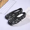 Casual Shoes Women Mesh Garden Beading Sequin Flower Sneakers Platform Vit kvinnliga andningsbara loafers Zapatillas Mujer