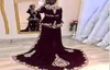 Vestidos de noche de caftán burdeos, vestidos de fiesta de encaje argelinos Karakou elegantes de terciopelo, 59164432099337