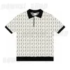 summer mens plus size polo t shirts luxury knit t-shirt cotton loose designer patchwork turndown collar classic Letter jacquard streetwear tee top