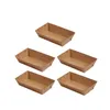 Sortez des conteneurs 30 PCS Plateau d'emballage Kraft Paper Case jetable Servant Frenries Frises
