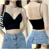 Camisoles Tanks y Tank Underwear Padded Bralette Striped Straps Top Tube Thin Lingerie Camisole Seamless Basic Bra One-piece Drop Deli Ot4ls