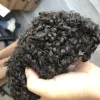 TOUPEEES AFO MAN 15mm Curly Men Toupee耐久性PU皮膚薄いベース男性髪の毛細血管補綴自然ヘアライン人間の髪