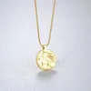 Pendants 2024 Irregular Frosted Disc Coin Simple Personality Fashion Design Classic S925 Silver Necklace 18k Gold Plating