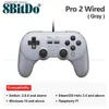 Oyun Denetleyicileri Joysticks 8bitdo Pro 2 Switch PC için Kablolu Gamepad Gamepad Retropie Raspberry Pi Ultimate Yazılım Ayarlanabilir Saç Trijersy240321