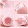 2 In 1 Silicone Refillable Empty Shampoo Bottle Liquid Hand Soap Lotion Container Dispenser Face Scrub Wash Brush Massager Scrubber Exfoliator Brush Travel HW0215