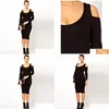 Plus Size Dresses Off Shoder Y Bodycon Dress Women Long Sleeve Solid Black Elegant Fashion Midi Pencil Spring Party 6Xl Drop Delivery Otiej