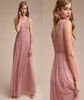 Newest Blush Pink Bridesmaids Dresses 2021 V Neck Sleeveless A Line Crystal Beaded Formal Bridesmaid Dress Long For Wedding2546552