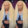 613 miodowa blondynka głęboka koronkowa peruka czołowa brazylijska preparowana cuchrowana 13x4 HD przezroczyste koronkowe palegi przednie ludzkie włosy dla kobiet