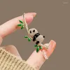 Spille Tesoro Nazionale Spilla Panda Antiscivolo Leggero Nodo di Bambù Alto Cartone Animato Simpatico Orchidea Abbigliamento Scarpe Cappelli Borse Accessori