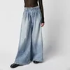 Kvinnors jeans byxor för kvinnor hög midja baggy bred ben rak demin last casual lös byxor ropa mujer