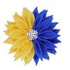 Brooches Solid Fabric Ribbon Flower Corsage Yellow Blue Group Sisterhood Club Sigma Gamma Sorority Brooch For Lady