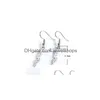 Boucles d'oreilles à breloques avec lettres de foi et de jésus pour femmes, en acier inoxydable, grâce, espoir, confiance, bijoux bénis, livraison directe, Dhu3T