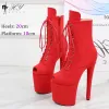 Botas Sexy Camurça Plataforma Tornozelo Botas de Toe Aberto de Fetish 20cm/8 polegadas Nightclub Stripper Moda Mulheres Mulheres Exóticas de Pólo Sapatos de Dança