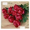 Couronnes de fleurs décoratives en soie rose artificielle comme décorations pour la maison pour fête d'anniversaire, 8 couleurs au choix Hr009 Drop Delivery Ot9Tz