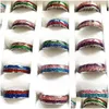 Band Rings 30 Pcs/Batch Wholesale Color Dual Combination Shiny And Simple Alloy Mens Womens Fashion Jewelry Batch Drop Delive Dhgarden Dhs6X