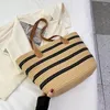 Totes Casual Bohemian Style Beach Bag 2024 Summer Straw Luxury Design Women's Handbag