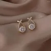 Boucles d'oreilles à tige en forme de goutte d'eau pour femmes et filles, forme élégante, zircone cubique, ajouré, croix, saint-valentin