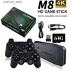 Contrôleurs de jeu Joysticks 4K bâton de jeu vidéo sans fil M8 contrôleur manette de jeu intégré 20000 + jeux 64G rétro lecteur de jeu portable HD TV jeu bâton pour KidY240317